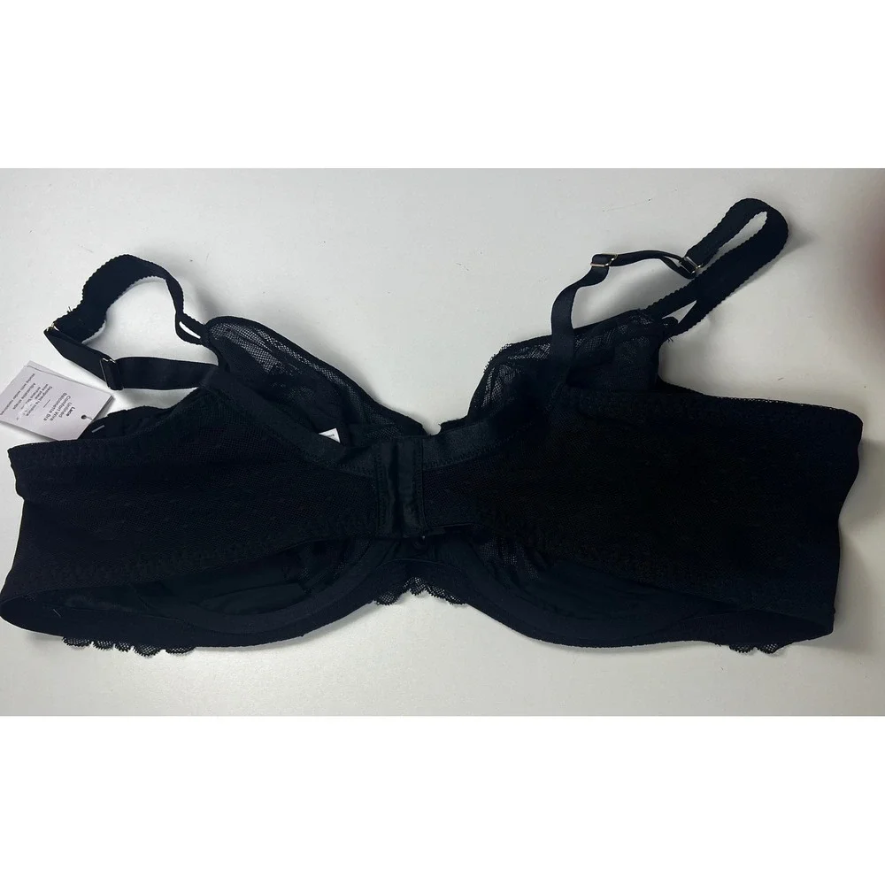 Target Lace Comfort Wire Balconette Bra Black 44D Unlined Full‎ Coverage NWT - Picture 4 of 10